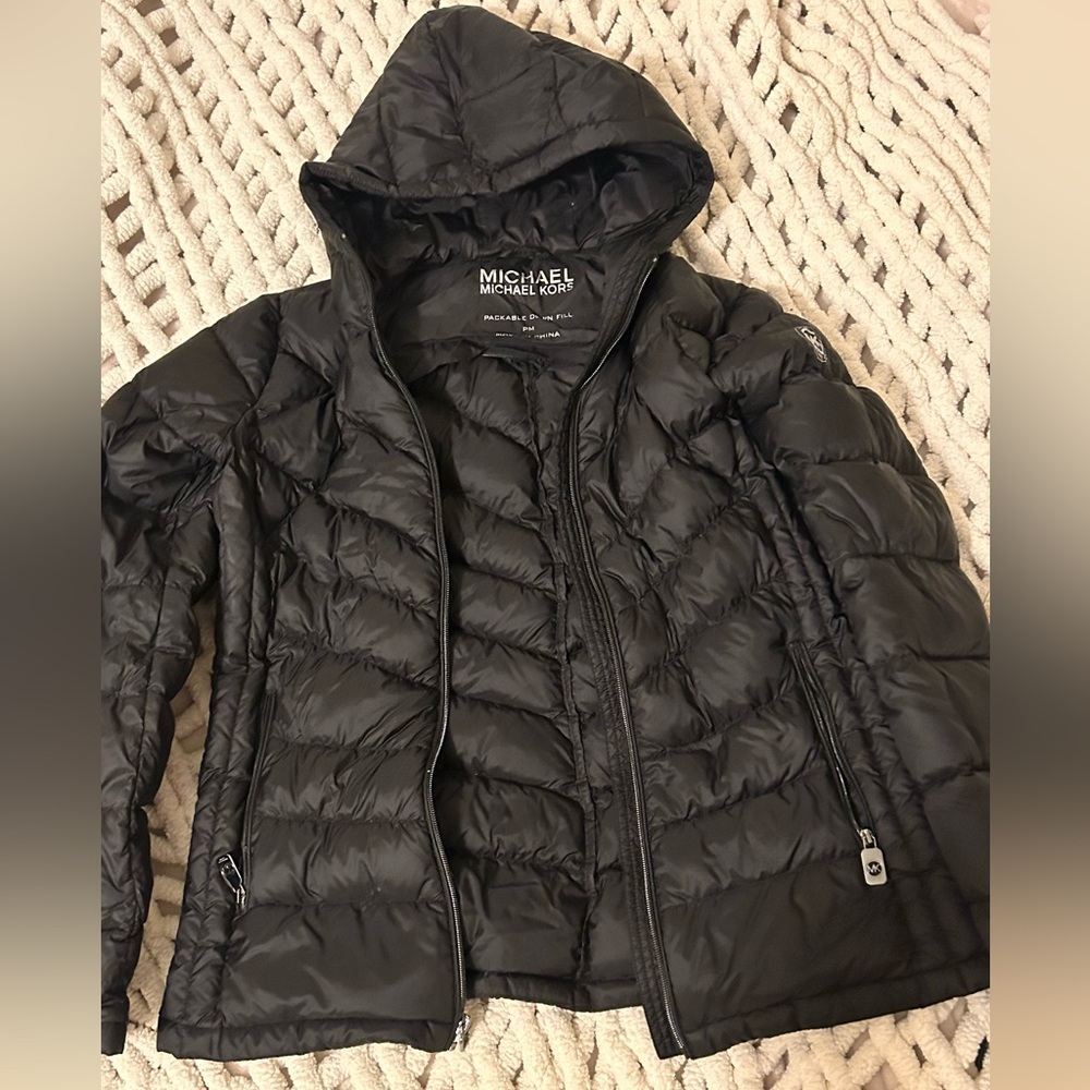 Michael Kors Stylish Quilted Black Puffer Jacket